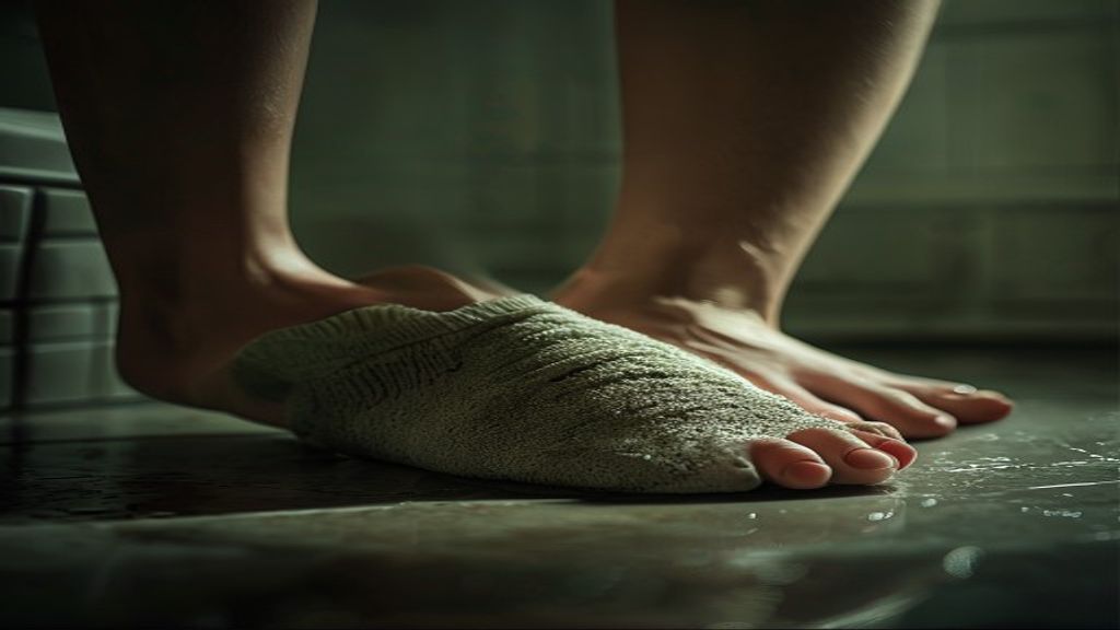 Kaos kaki basah menyebabkan jamur, iritasi, dan infeksi kulit pada kaki, memperlihatkan bahaya bagi kesehatan.