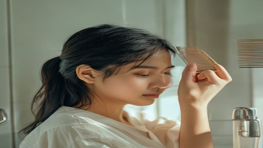 Sisir penuh rambut rontok menimbulkan kerusakan rambut lebih lanjut