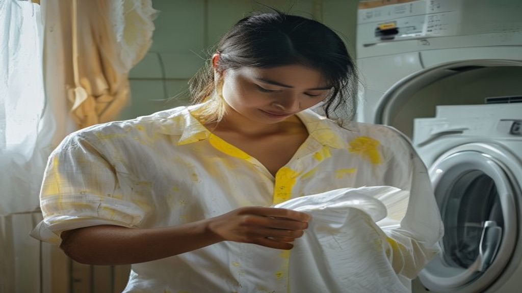 Noda keringat di kerah baju putih