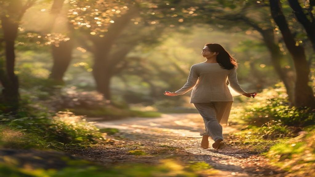 Meditasi jalan meningkatkan ketenangan kaki dengan berjalan sadar