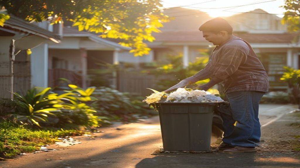 Tempat sampah tertutup rapat mencegah bau, hama, dan menjaga kebersihan lingkungan rumah