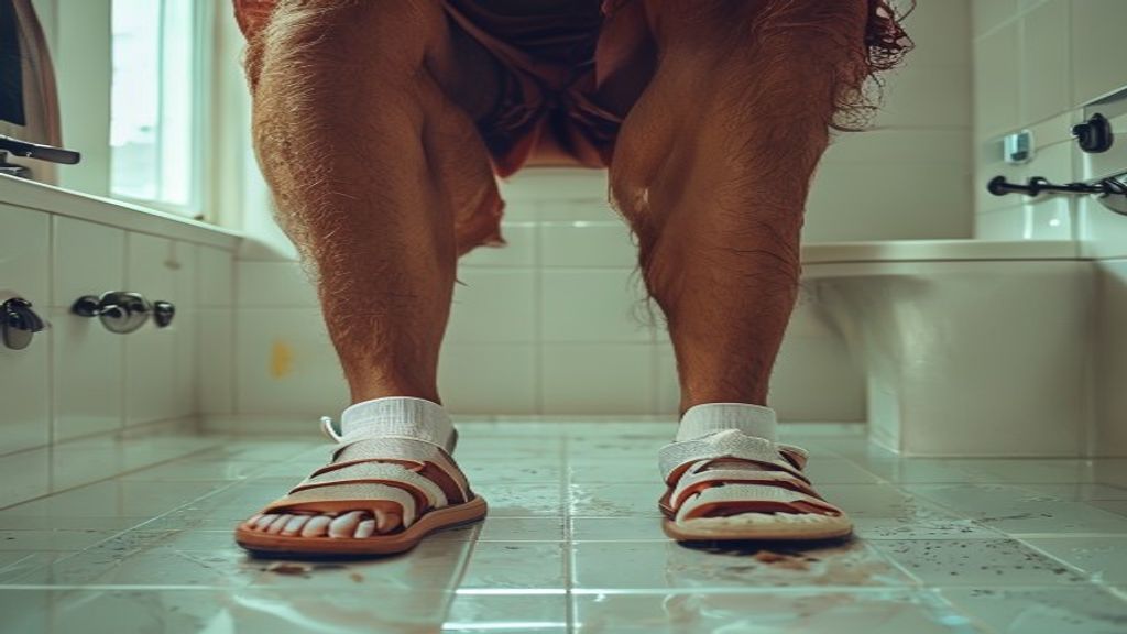 Alas kaki anti slip di kamar mandi umum wajib dipakai untuk kebersihan, keamanan, dan mencegah penyebaran kuman.
