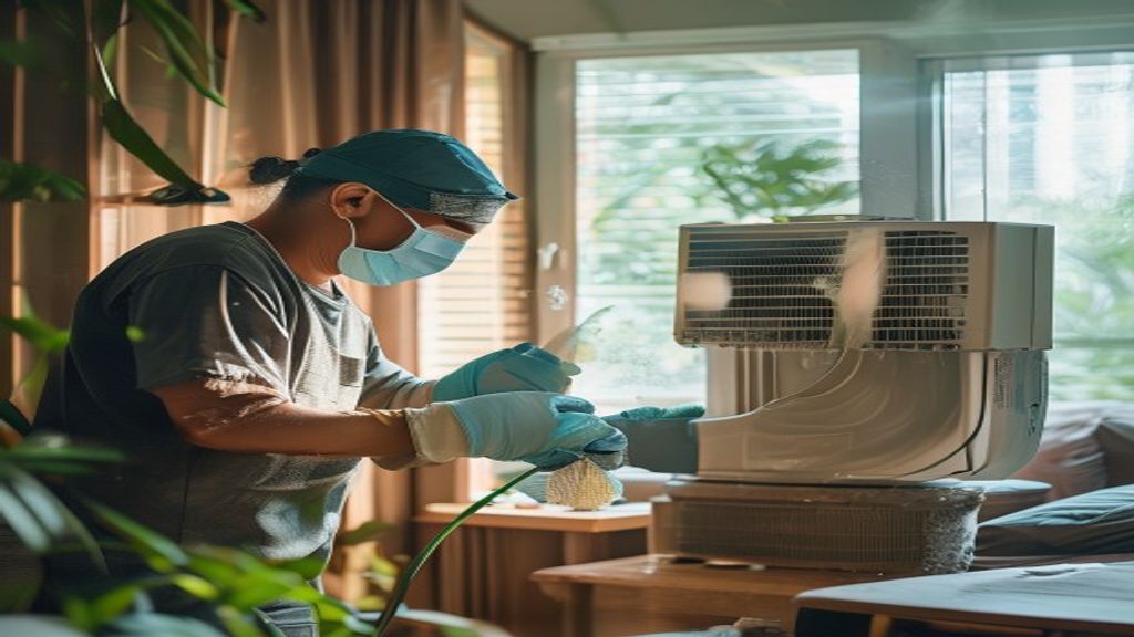 Saringan air AC kotor menyebabkan AC kurang efektif