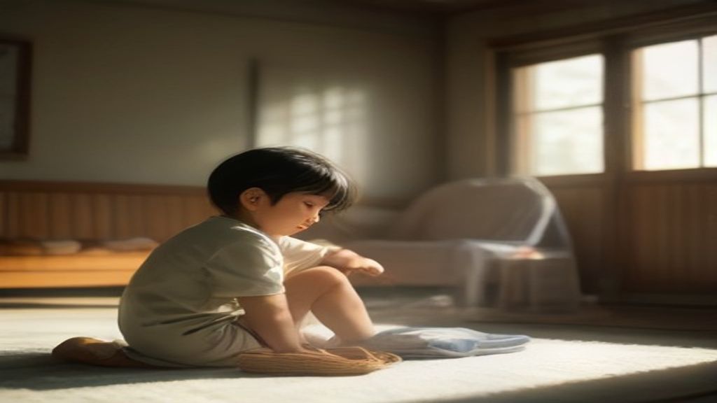 Anak mengerjakan pekerjaan rumah kecil dengan mandiri