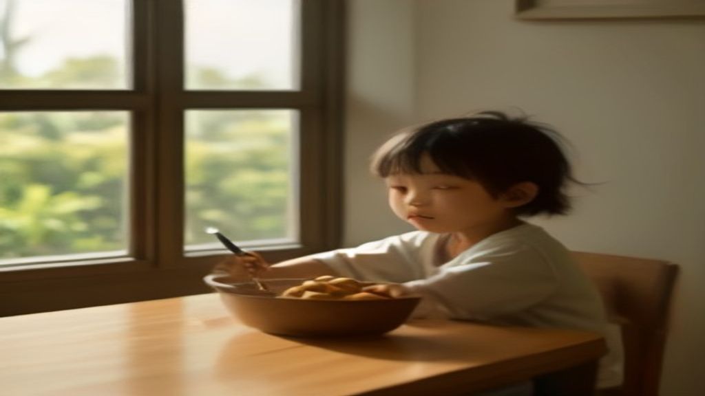 Anak sehat dan energik setelah menikmati camilan kacang‑kacangan bergizi penuh serat, protein, dan vitamin.